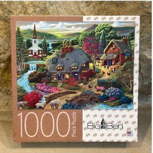 New Sealed Country Cottage 1000 piece puzzle Big Ben Milton Bradley Hasbro